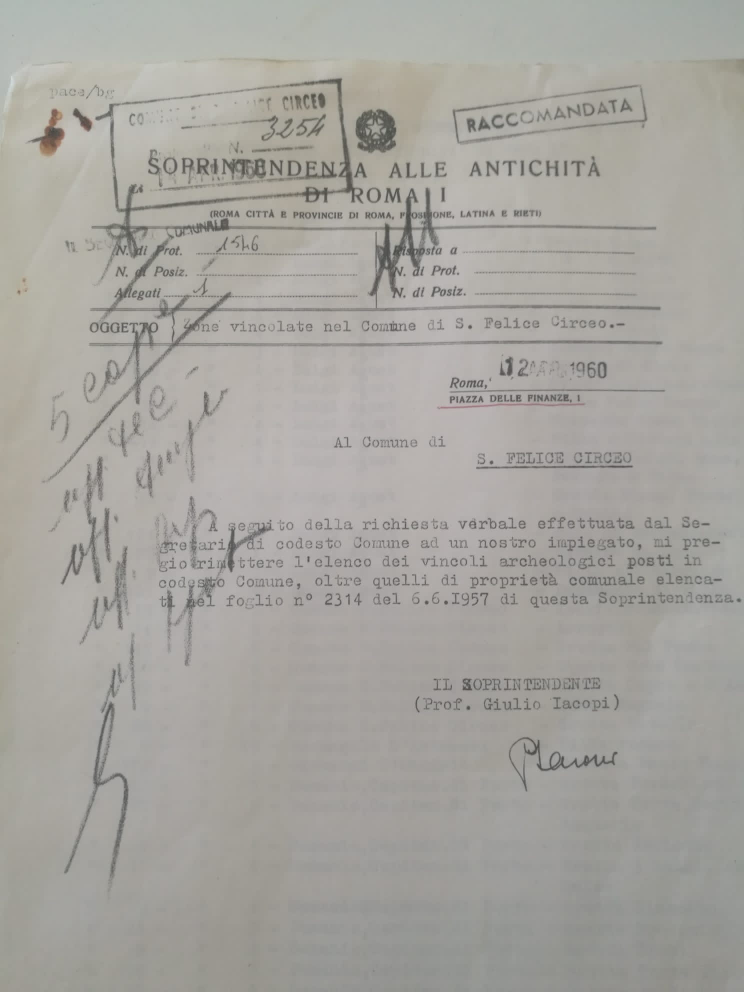 Beni sottoposti a vincolo nel Comune di San felice Circeo