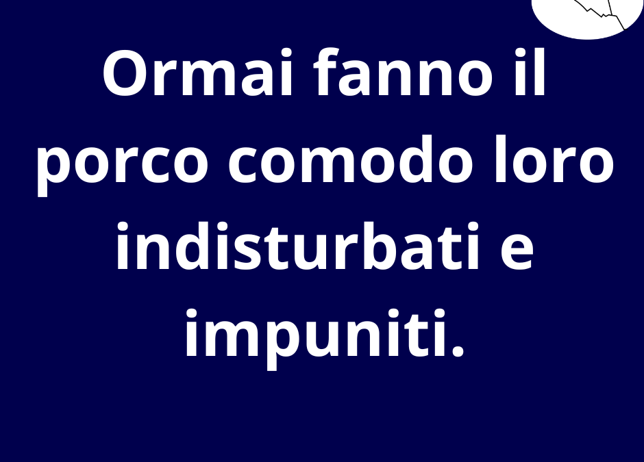 Ormai fanno il porco comodo loro